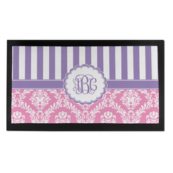 Pink & Purple Damask Bar Mat - Small (Personalized)