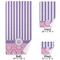 Pink & Purple Damask Bath Towel Sets - 3-piece - Approval