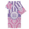 Pink & Purple Damask Bath Towel Sets - 3-piece - Front/Main