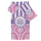 Pink & Purple Damask Bath Towel Set - 3 Pcs (Personalized)