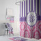 Pink & Purple Damask Bath Towel Sets - 3-piece - In Context