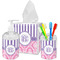 Pink & Purple Damask Bathroom Accessories Set (Personalized)