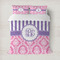 Pink & Purple Damask Duvet Cover Set - Full / Queen (Personalized)