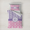 Pink & Purple Damask Duvet Cover Set - Twin XL (Personalized)