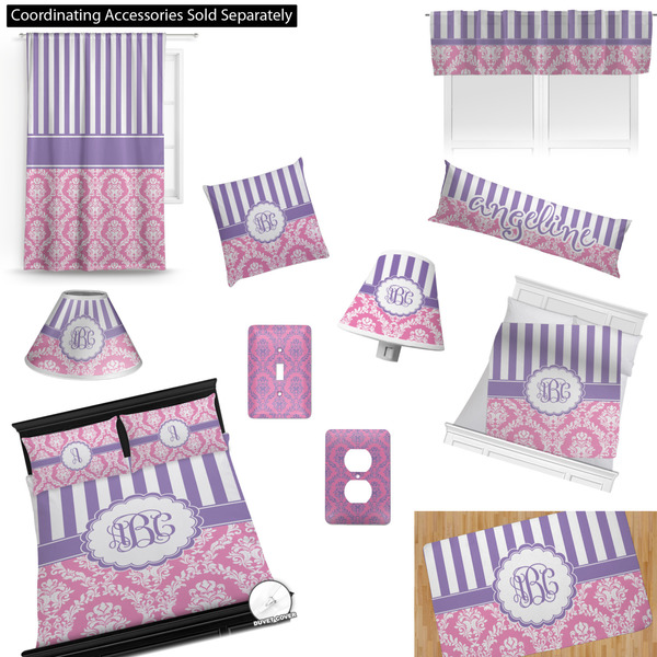 Pink & Purple Damask Bedroom Decor & Accessories2