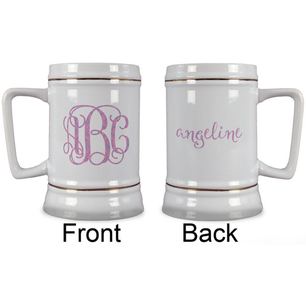 Pink & Purple Damask Beer Stein - Approval