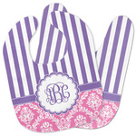 Pink & Purple Damask Baby Bib w/ Monogram