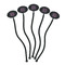 Pink & Purple Damask Black Plastic 7" Stir Stick - Oval - Fan
