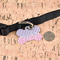 Pink & Purple Damask Bone Shaped Dog ID Tag - Large - In Context