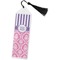 Pink & Purple Damask Bookmark with tassel - Flat