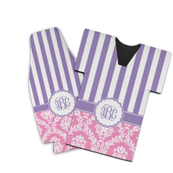 Pink & Purple Damask Bottle Cooler (Personalized)