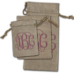 Pink & Purple Damask Burlap Gift Bag (Personalized)