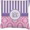 Pink & Purple Damask Faux-Linen Throw Pillow 26" (Personalized)