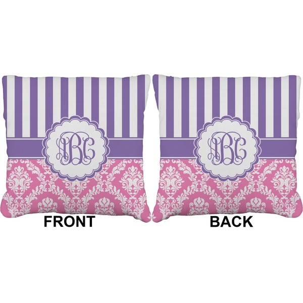 Pink & Purple Damask Burlap Pillow Approval