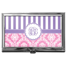 Pink & Purple Damask Business Card Case