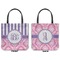 Pink & Purple Damask Canvas Tote - Front and Back