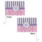 Pink & Purple Damask Car Flag - 11" x 8" - Front & Back View