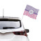 Pink & Purple Damask Car Flag - Large - LIFESTYLE