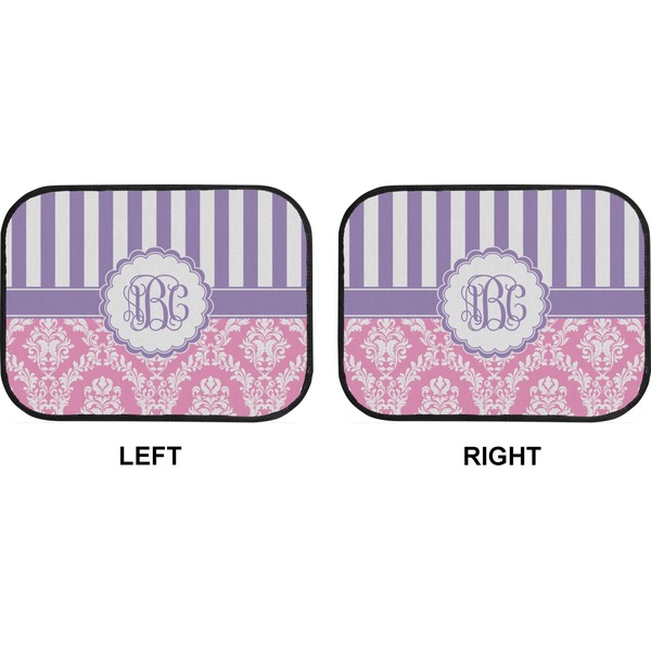 Pink & Purple Damask Car Floor Mats (Back Seat) (Approval)