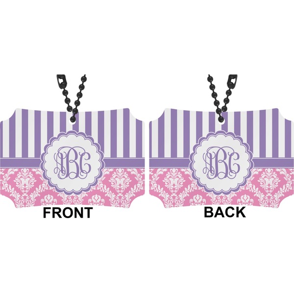 Pink & Purple Damask Car Ornament - Berlin (Approval)