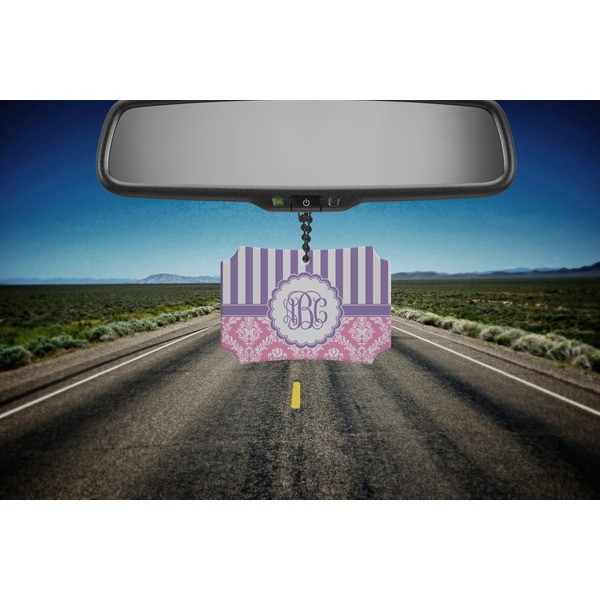 Pink & Purple Damask Car Ornament - Berlin (Road)