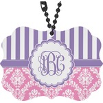 Pink & Purple Damask Rear View Mirror Charm (Personalized)