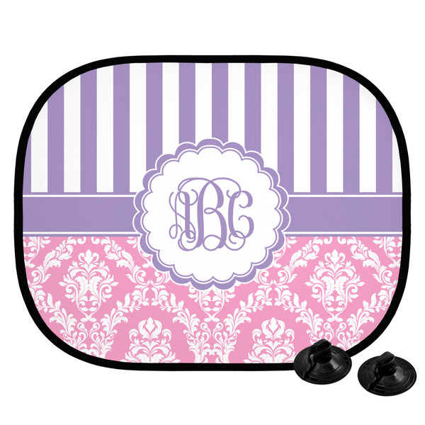 Custom Pink & Purple Damask Car Side Window Sun Shade (Personalized)