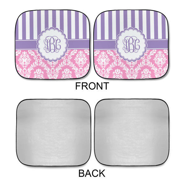 Pink & Purple Damask Car Sun Shades - APPROVAL