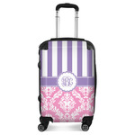 Pink & Purple Damask Suitcase - 20" Carry On (Personalized)