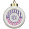 Pink & Purple Damask Ceramic Ball Ornament (Personalized)