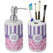 Pink & Purple Damask Ceramic Bathroom Accessories