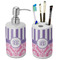 Pink & Purple Damask Ceramic Bathroom Accessories Set (Personalized)