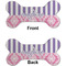 Pink & Purple Damask Ceramic Flat Ornament - Bone Front & Back (APPROVAL)