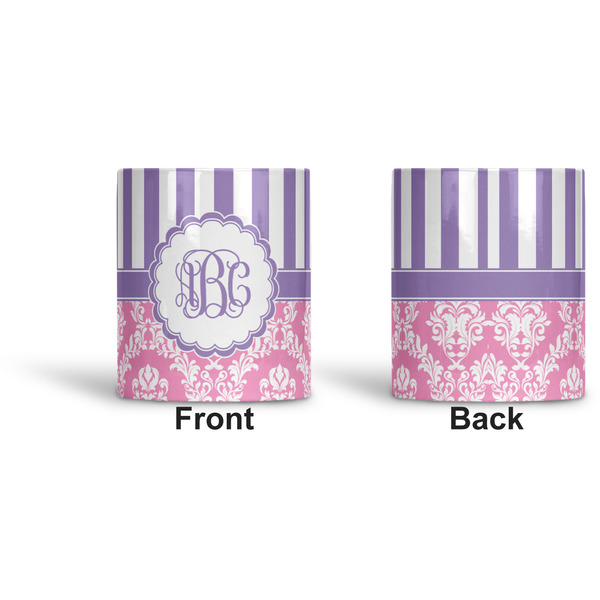 Pink & Purple Damask Ceramic Pen Holder - Apvl