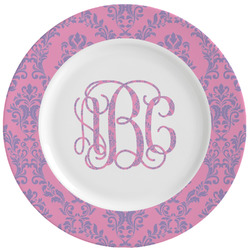 Pink & Purple Damask Ceramic Dinner Plates (Set of 4) (Personalized)