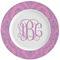 Pink & Purple Damask Ceramic Dinner Plates (Set of 4) (Personalized)