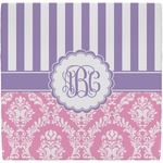 Pink & Purple Damask Ceramic Tile Hot Pad (Personalized)