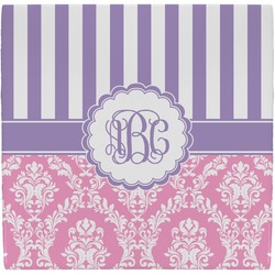 Pink & Purple Damask Ceramic Tile Hot Pad (Personalized)
