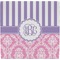 Pink & Purple Damask Ceramic Tile Hot Pad (Personalized)