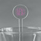 Pink & Purple Damask 7" Round Plastic Stir Sticks - Clear (Personalized)