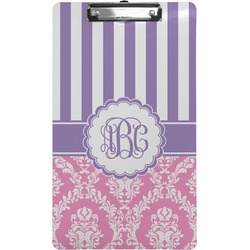 Pink & Purple Damask Clipboard (Legal Size) (Personalized)