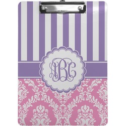 Pink & Purple Damask Clipboard (Personalized)