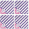 Pink & Purple Damask Cloth Napkins - Personalized Lunch (APPROVAL) Set of 4