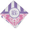 Pink & Purple Damask Cloth Napkins - Personalized Lunch (Folded Four Corners)