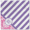 Pink & Purple Damask Cloth Napkins - Personalized Lunch (Single Full Open)