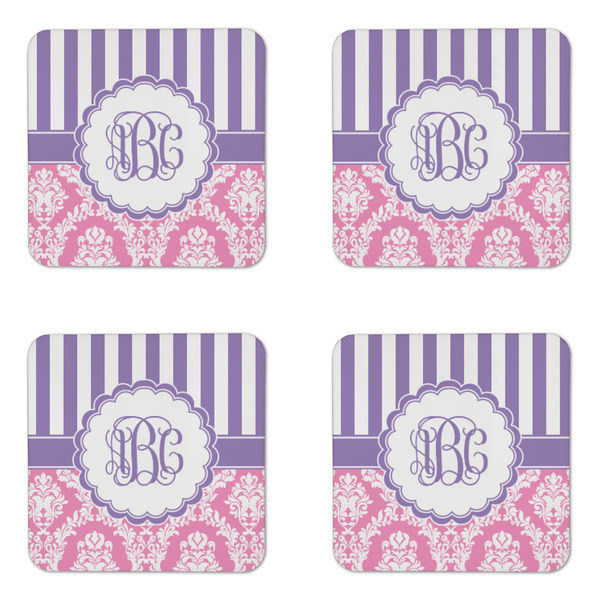 Pink & Purple Damask Coaster Set - APPROVAL