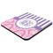 Pink & Purple Damask Coaster Set - FLAT (one)