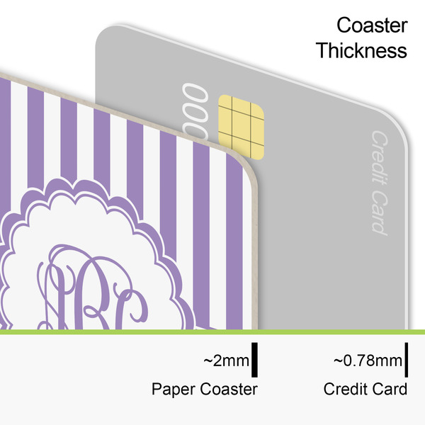 Pink & Purple Damask Coaster Thickness