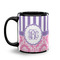Pink & Purple Damask Coffee Mug - 11 oz - Black