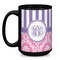 Pink & Purple Damask Coffee Mug - 15 oz - Black